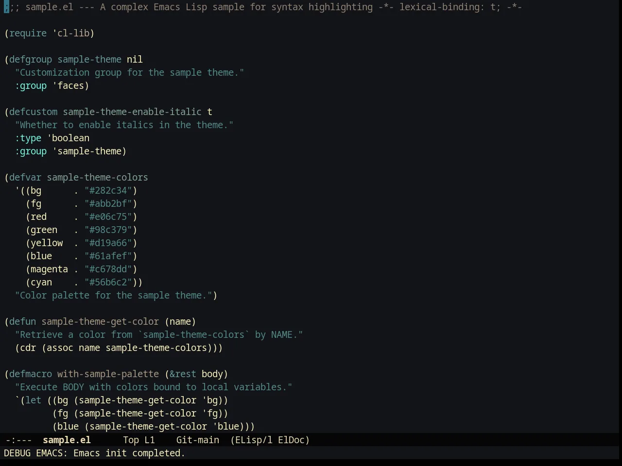 Creamsody Darker Theme in emacs-lisp-mode
