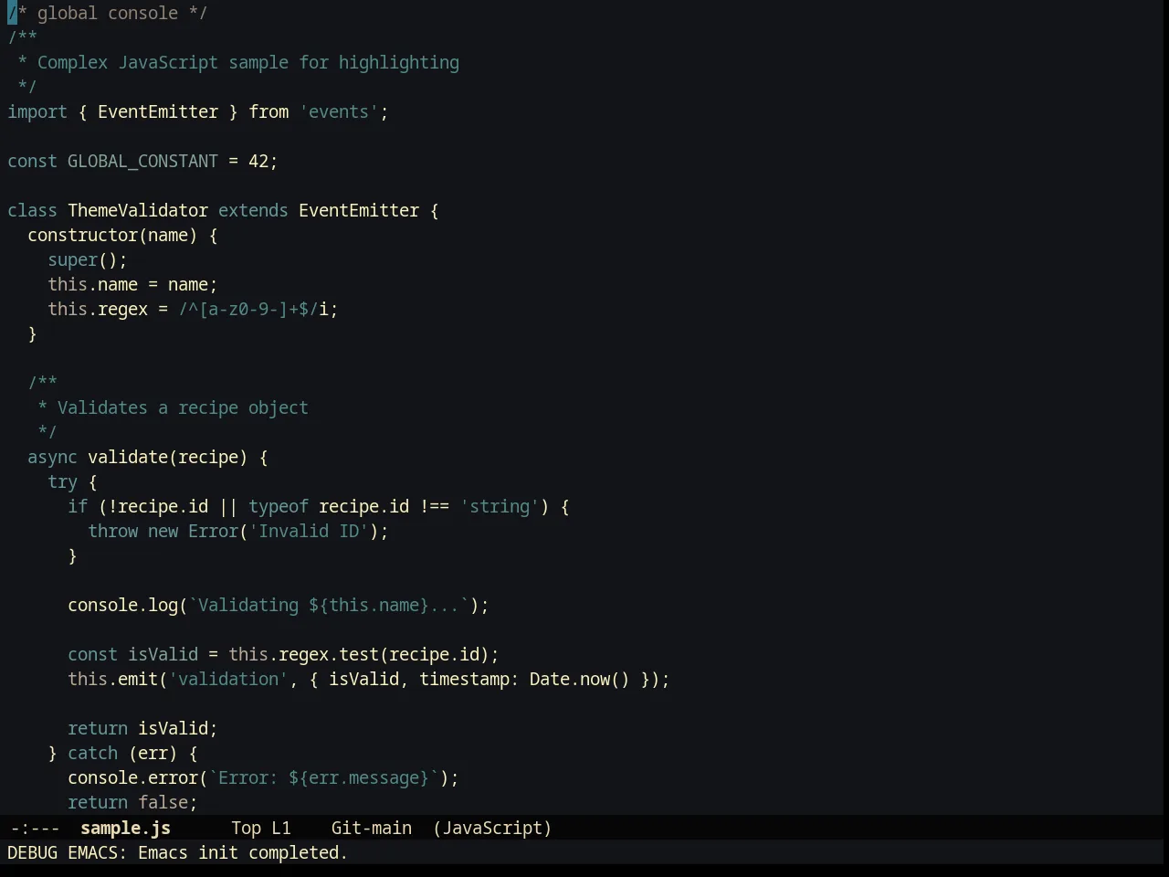 Creamsody Darker Theme in javascript-mode