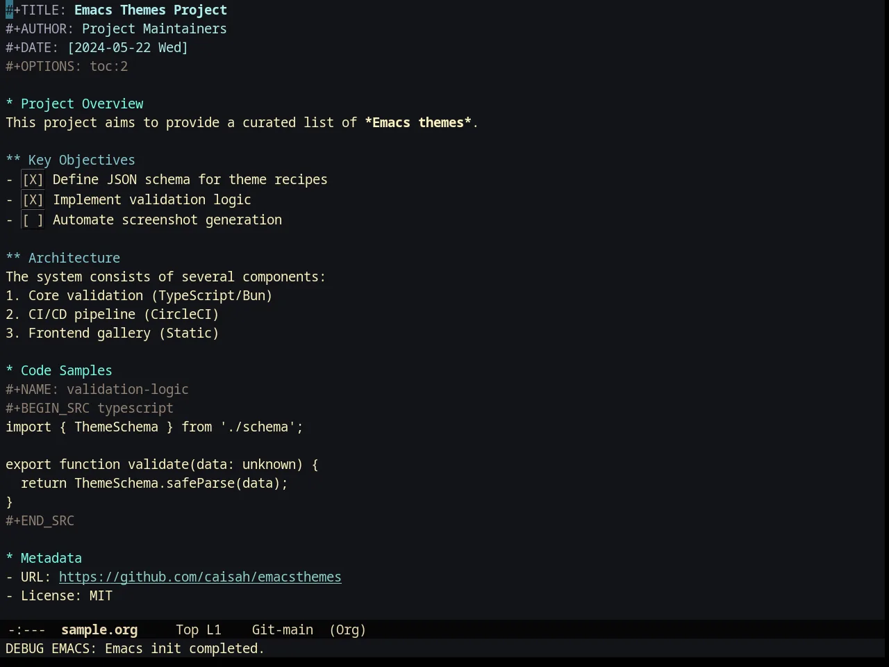 Creamsody Darker Theme in org-mode