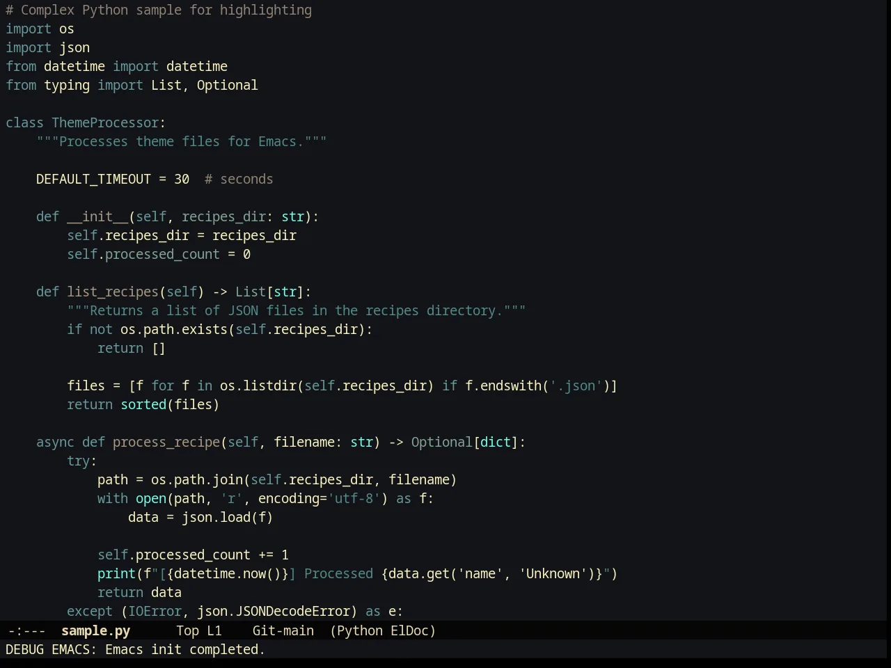 Creamsody Darker Theme in python-mode