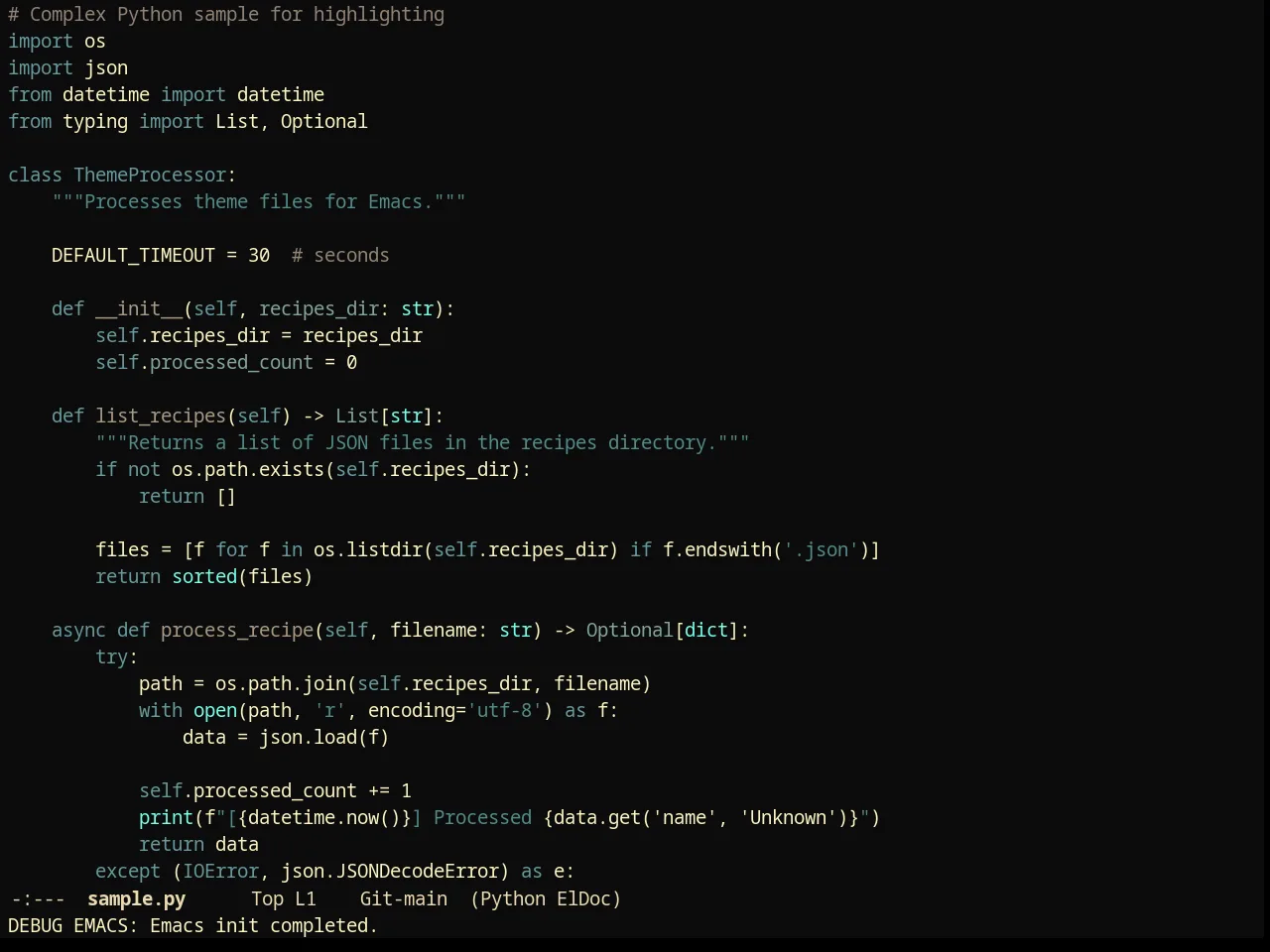 Creamsody Obsidian Theme in python-mode