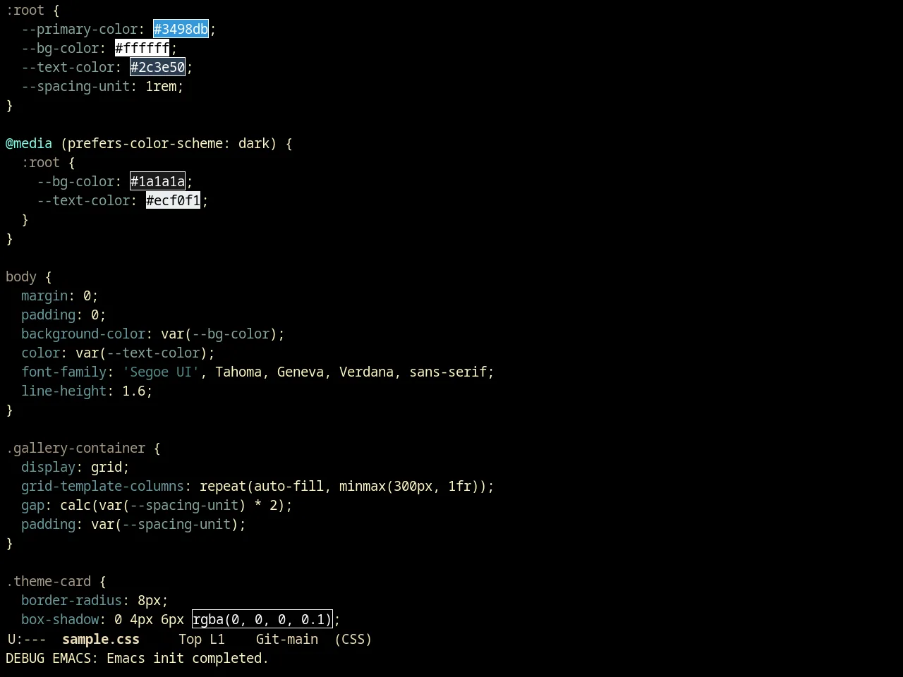 Creamsody Pitchblack Theme in css-mode