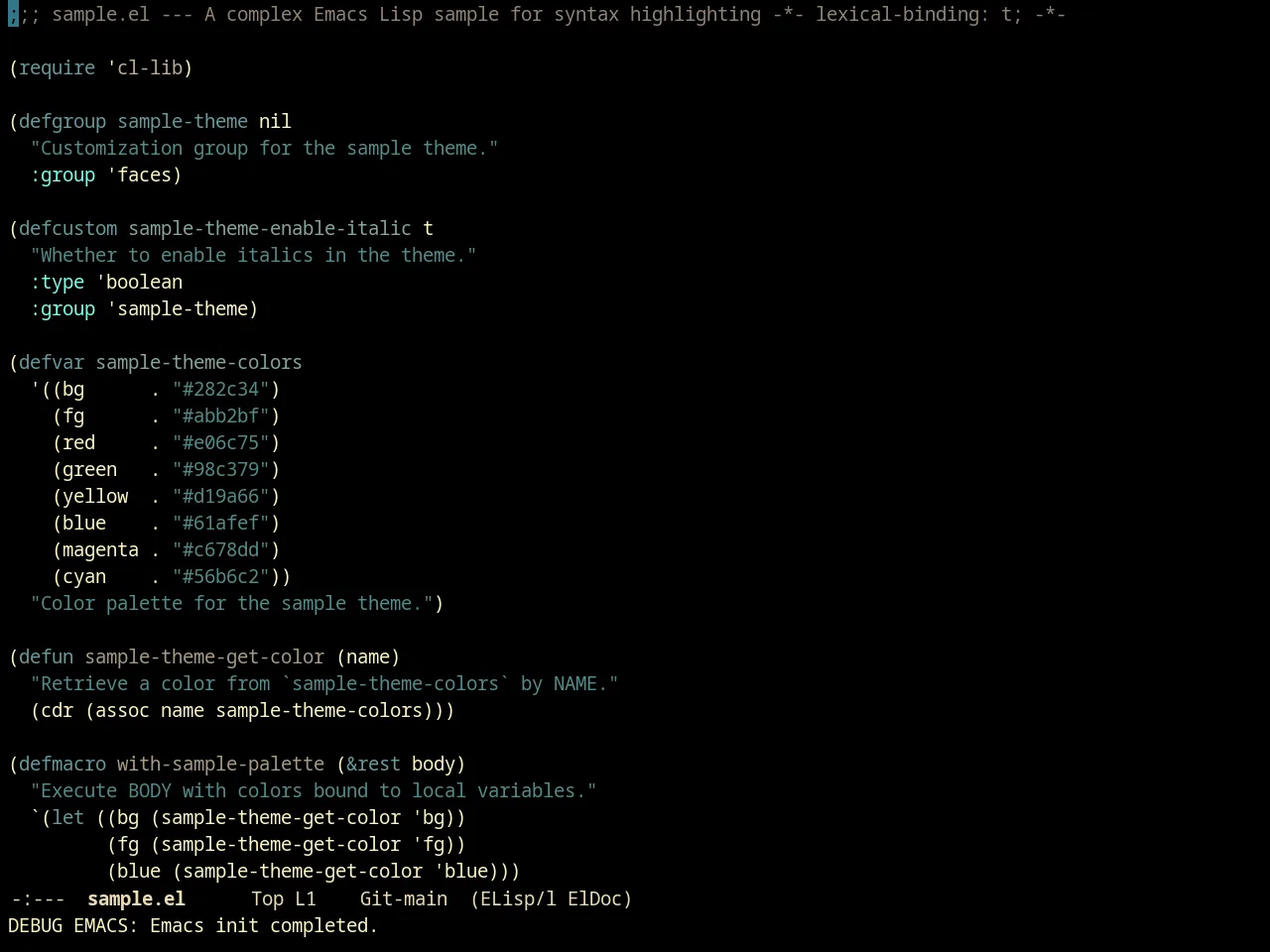 Creamsody Pitchblack Theme in emacs-lisp-mode
