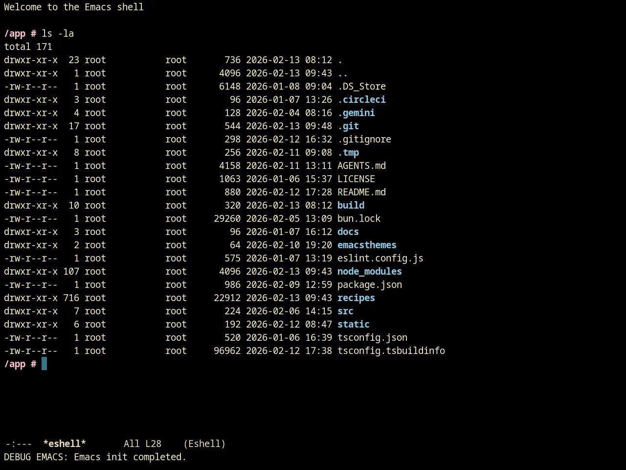 Creamsody Pitchblack Theme in eshell