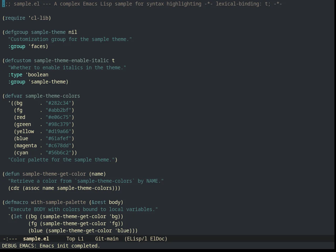 Creamsody Theme in emacs-lisp-mode