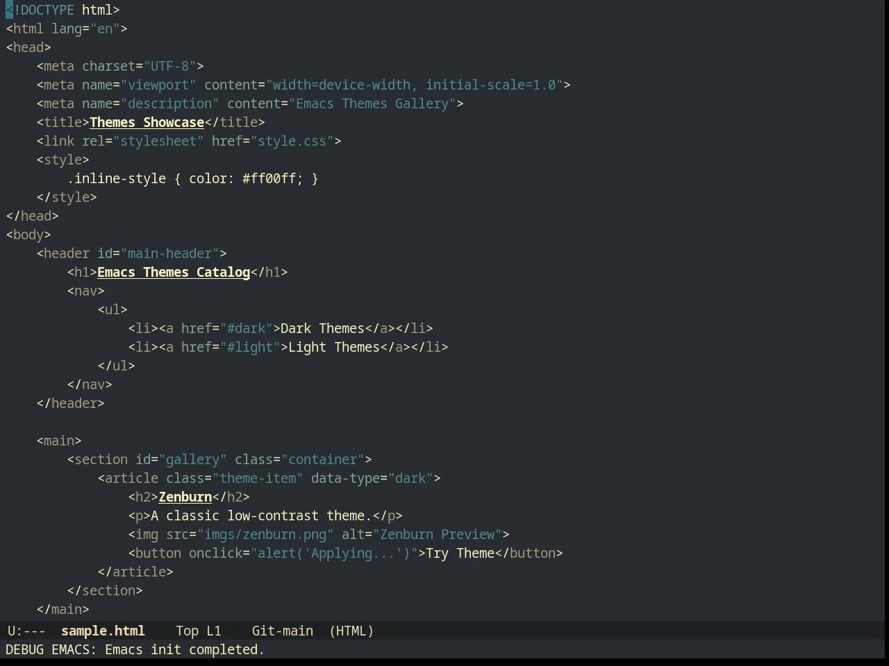 Creamsody Theme in html-mode