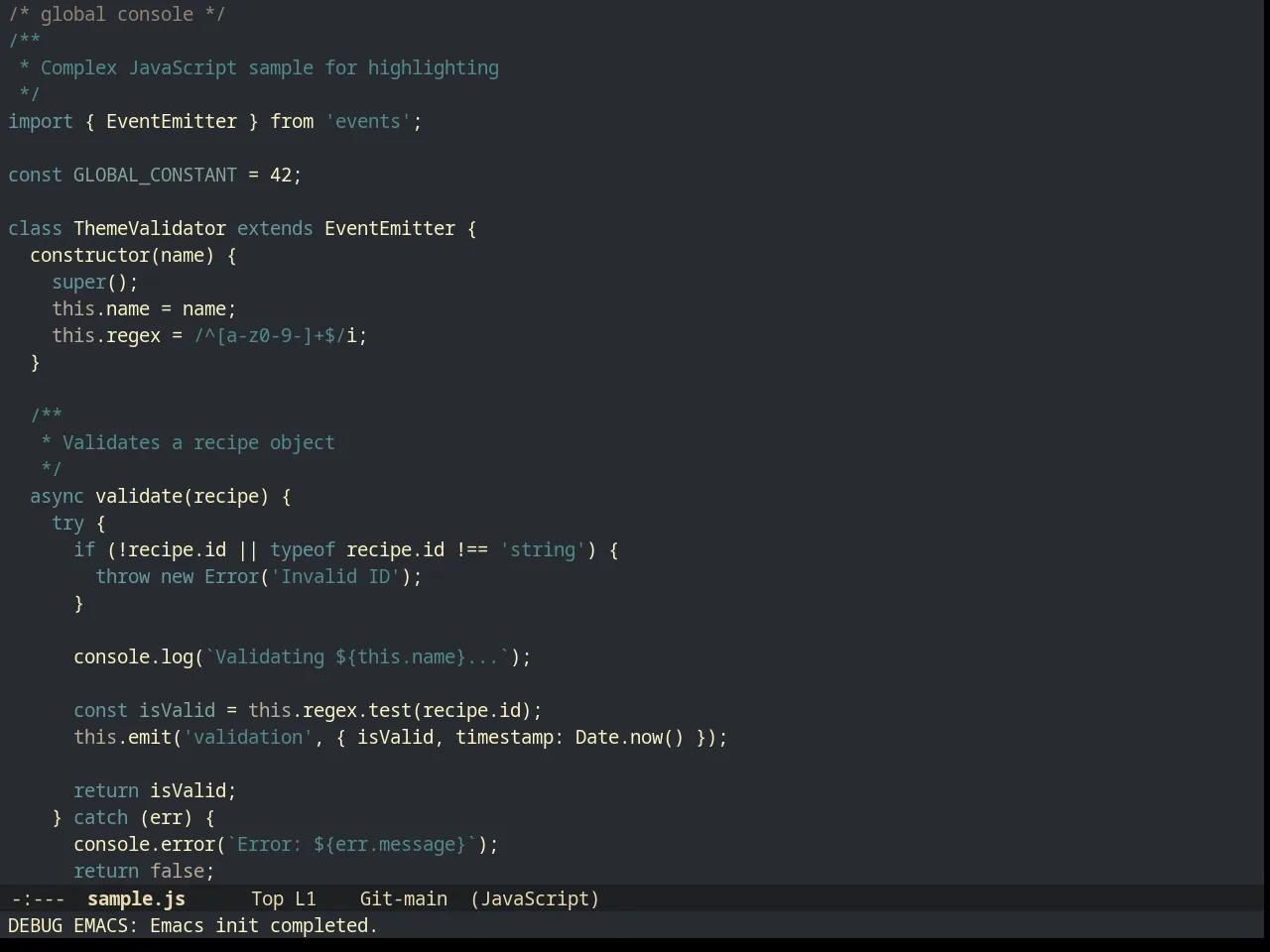 Creamsody Theme in javascript-mode