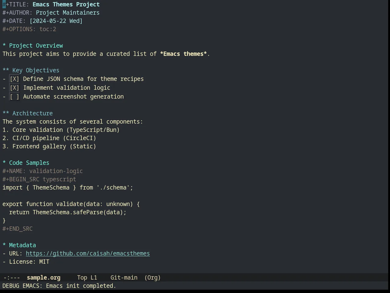 Creamsody Theme in org-mode