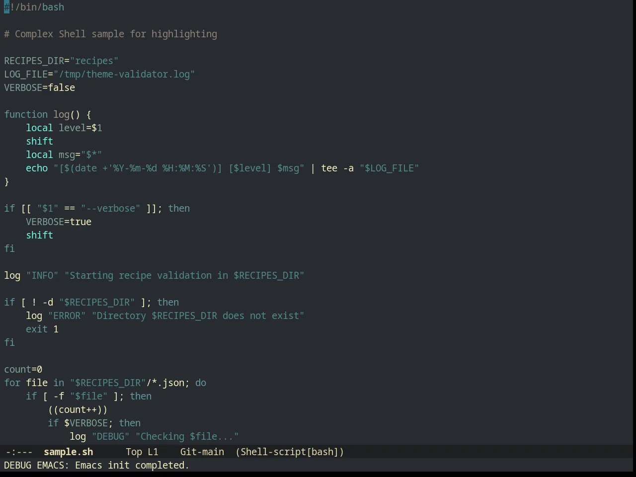 Creamsody Theme in sh-mode