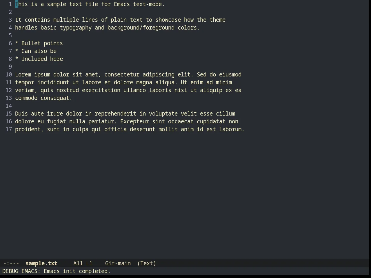 Creamsody Theme in text-mode
