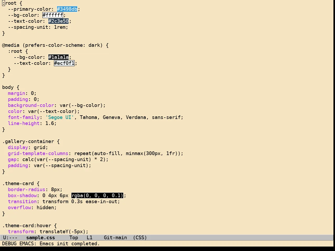 Creamy Theme in css-mode