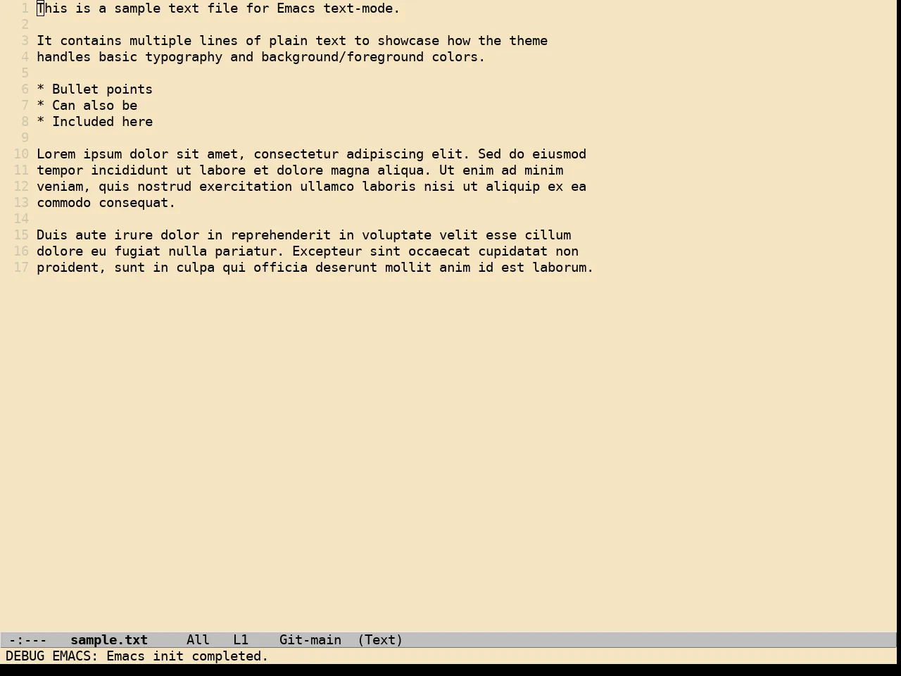 Creamy Theme in text-mode