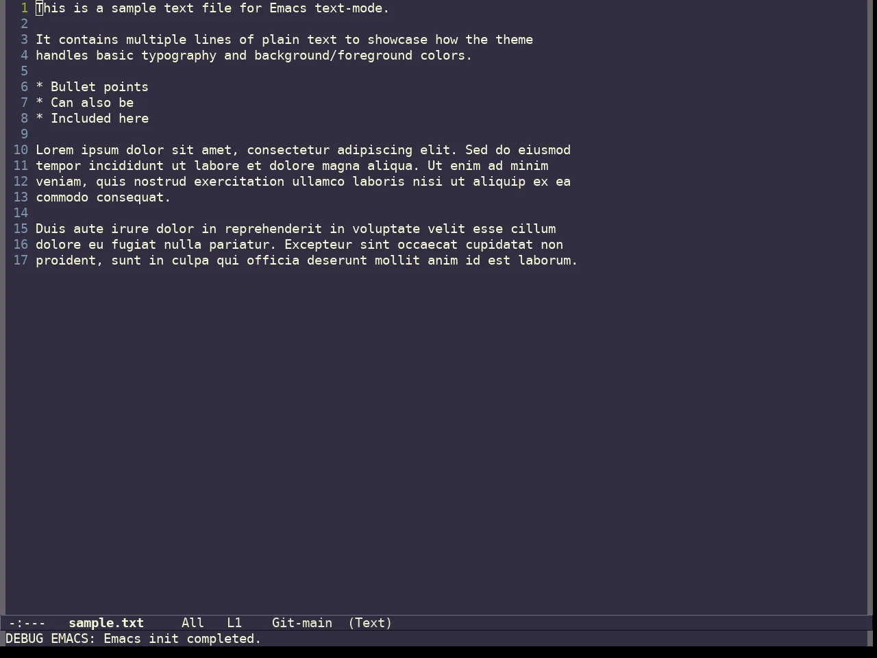 Curry On Theme in text-mode
