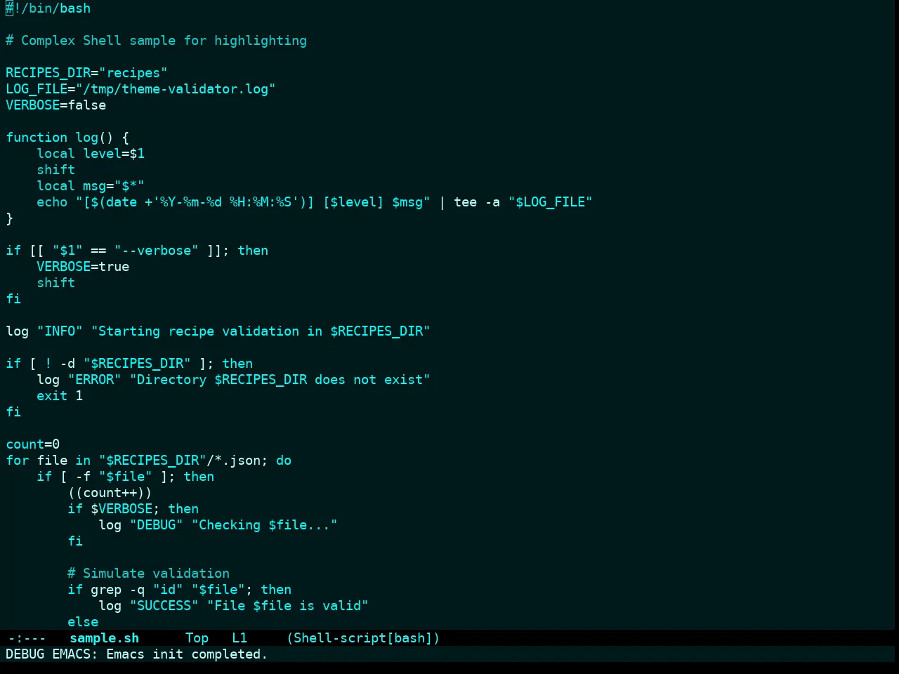 Cyanometric Theme in sh-mode