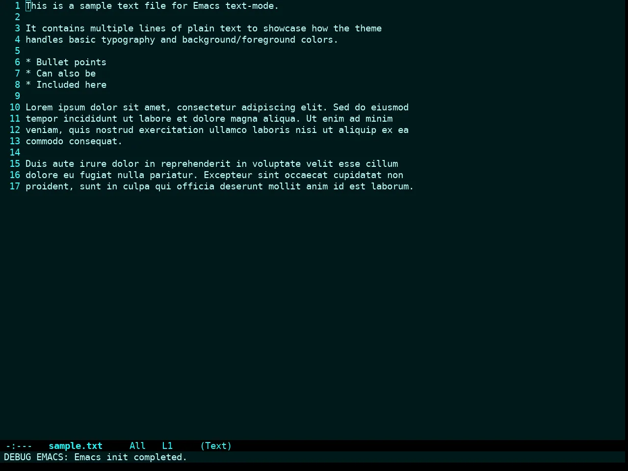 Cyanometric Theme in text-mode