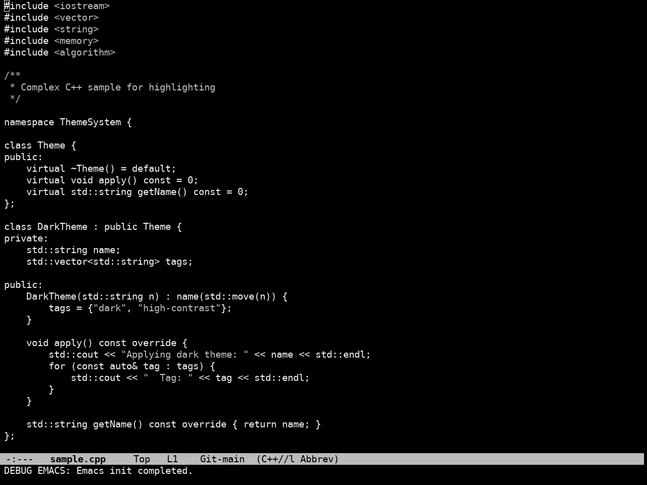 Cybercafe Theme in c++-mode