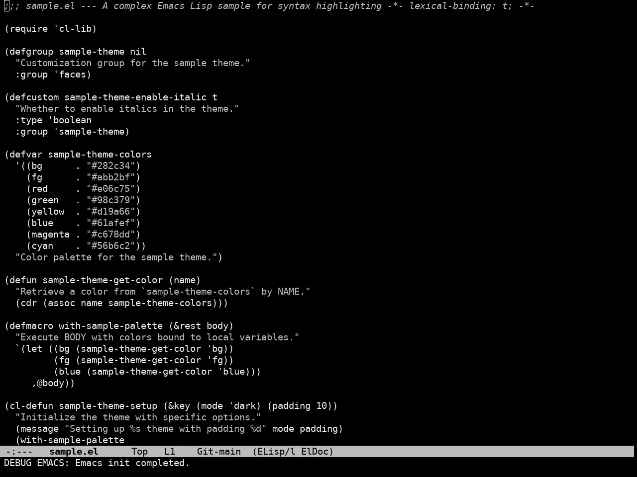 Cybercafe Theme in emacs-lisp-mode