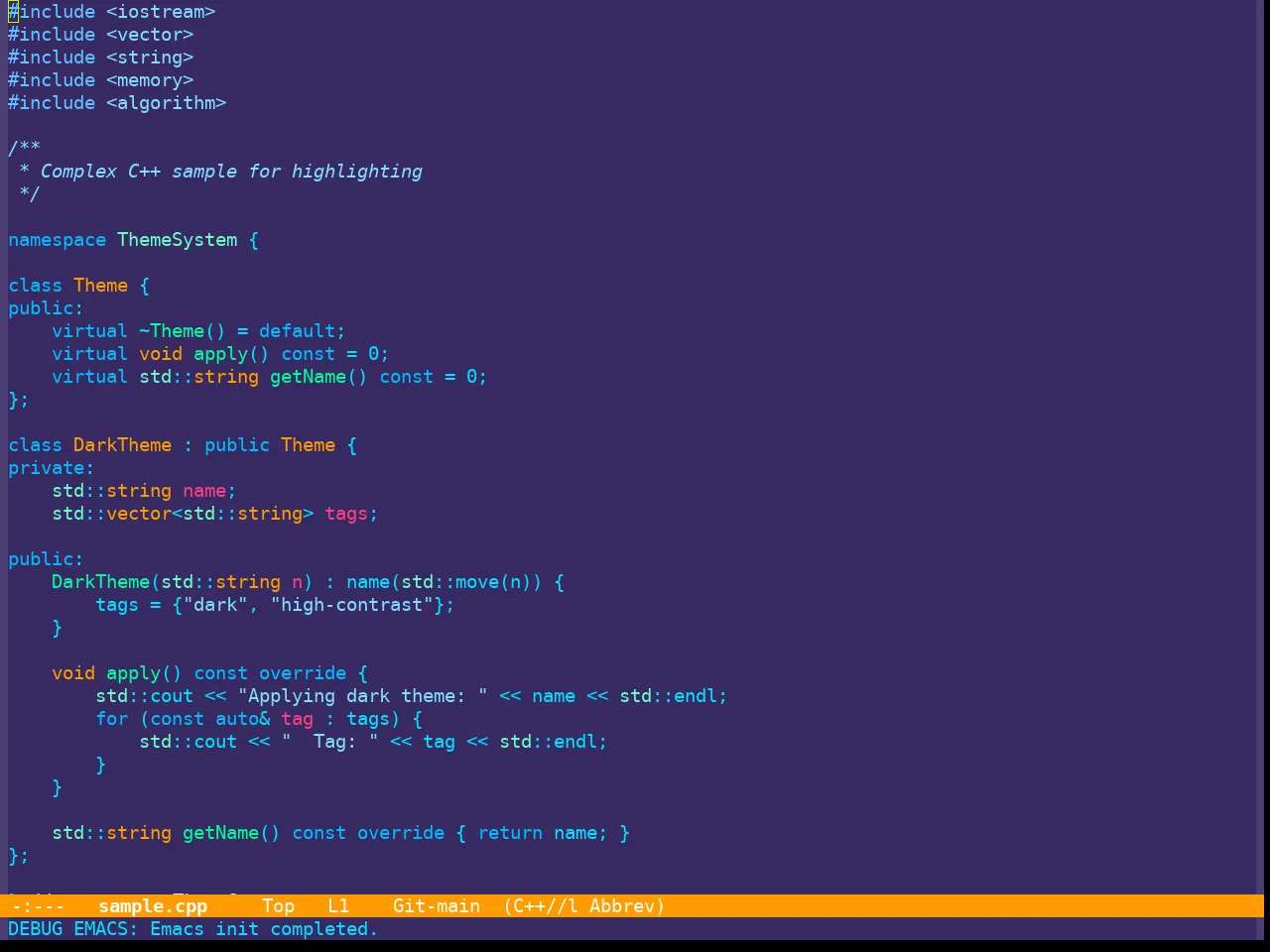 Cyberpunk 2019 Theme in c++-mode