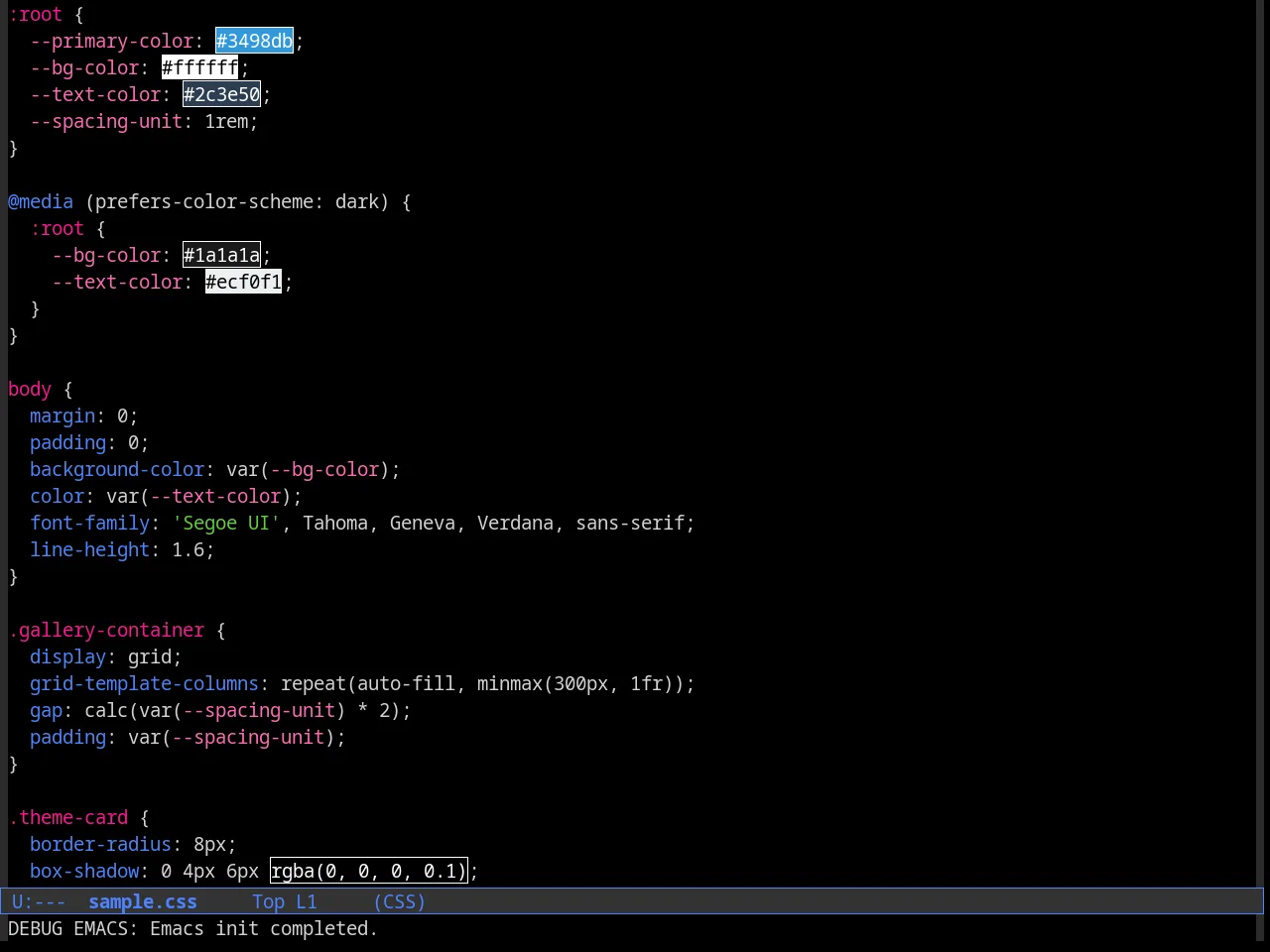Cyberpunk Theme in css-mode