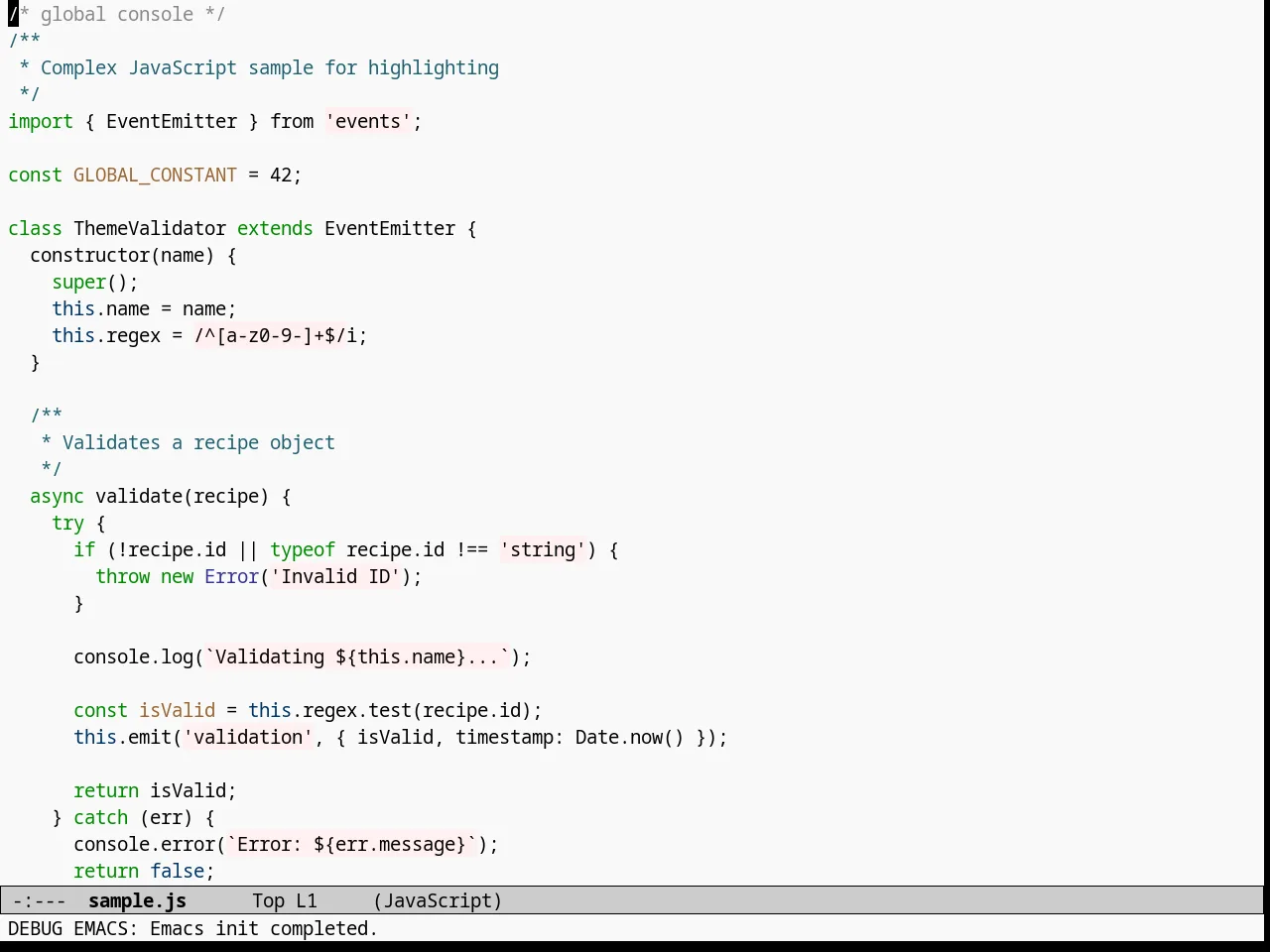 Dakrone Light Theme in javascript-mode