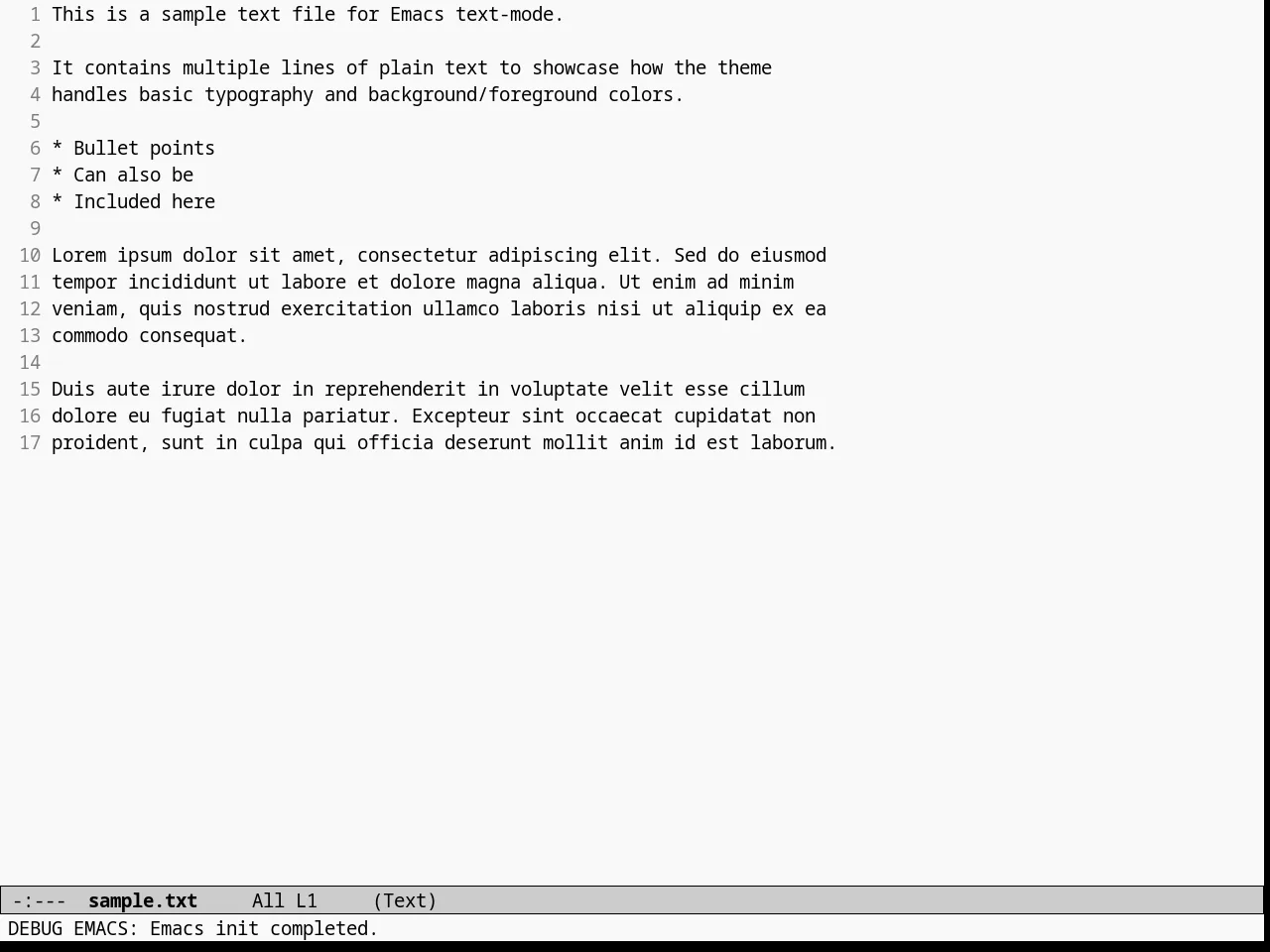 Dakrone Light Theme in text-mode