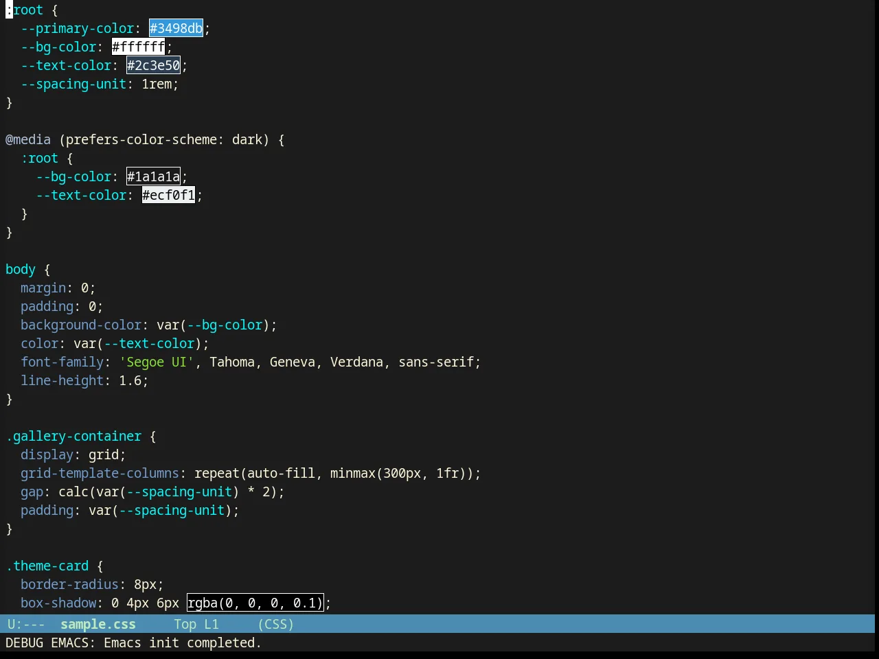 Dakrone Theme in css-mode