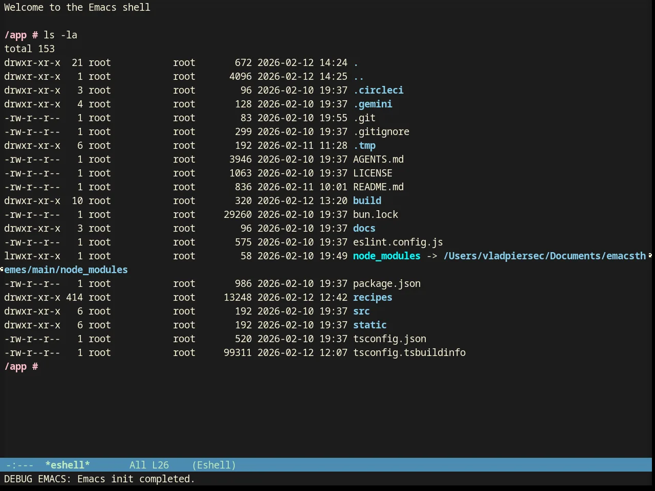 Dakrone Theme in eshell