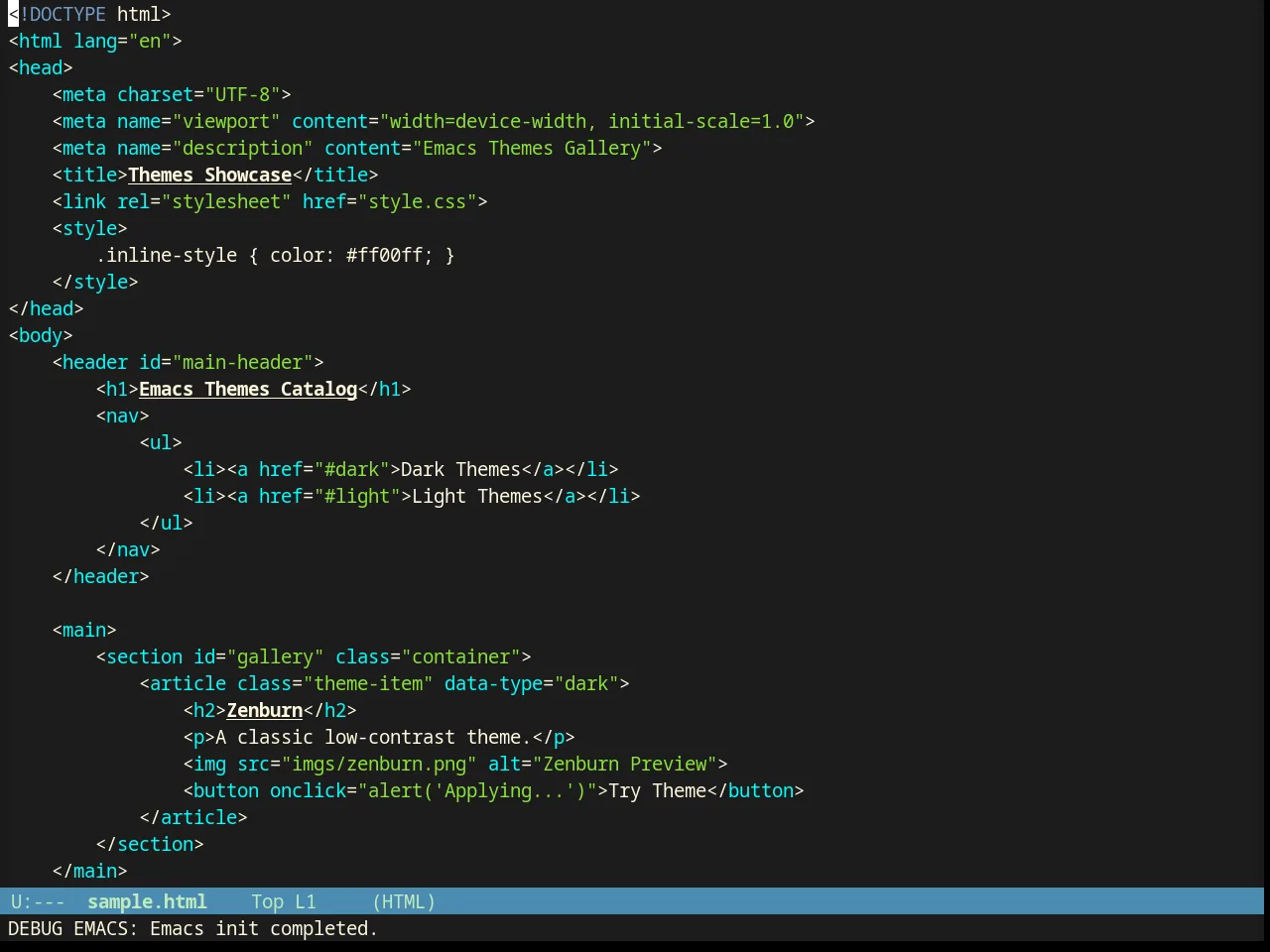 Dakrone Theme in html-mode