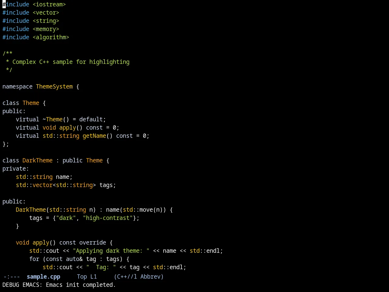 Danneskjold Theme in c++-mode