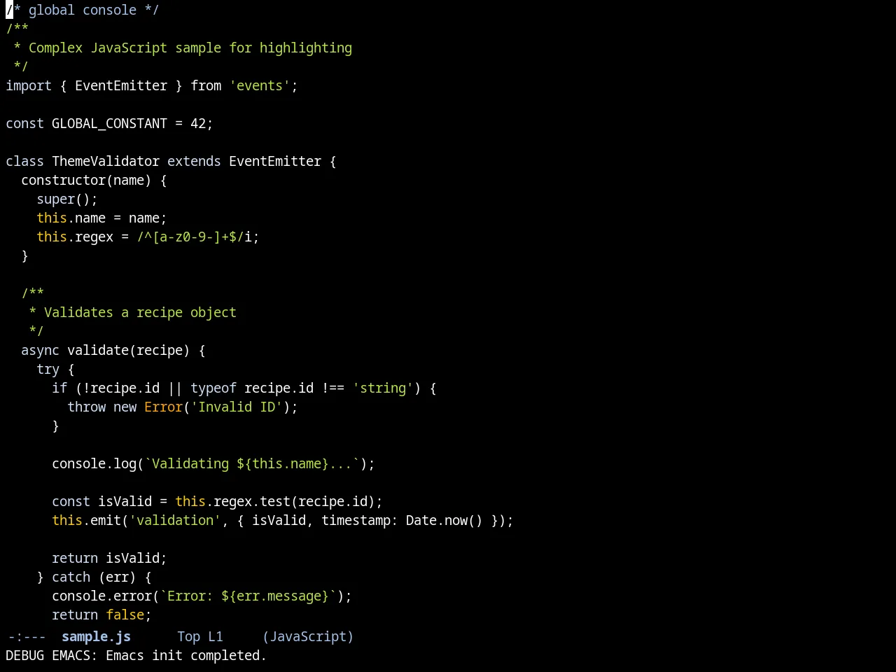 Danneskjold Theme in javascript-mode