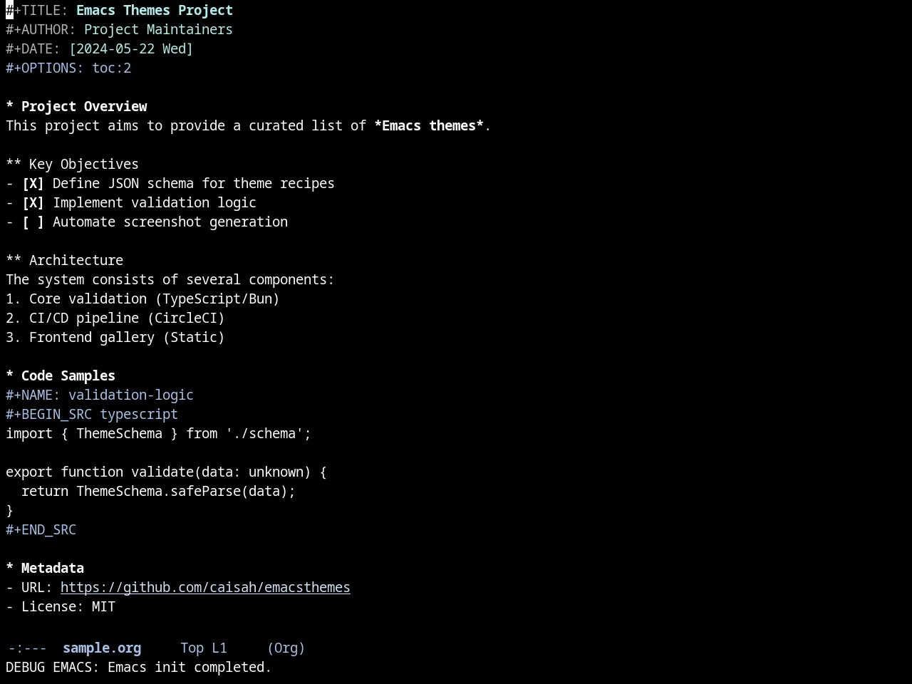 Danneskjold Theme in org-mode