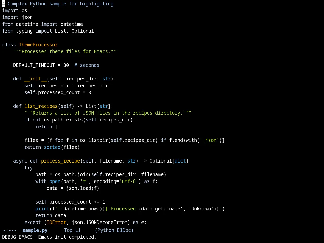 Danneskjold Theme in python-mode