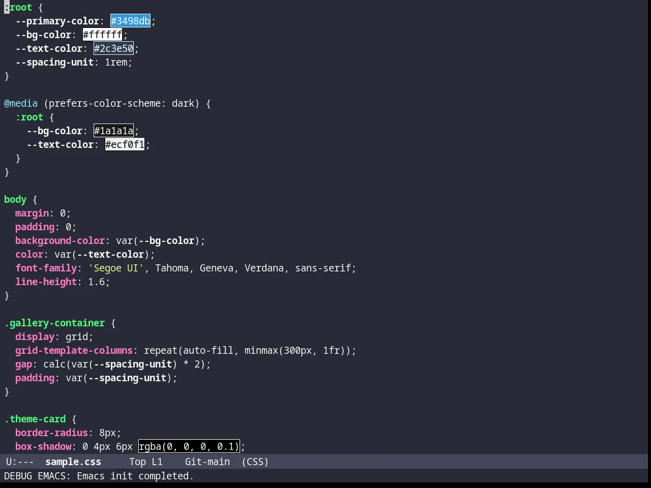 Darcula Theme in css-mode