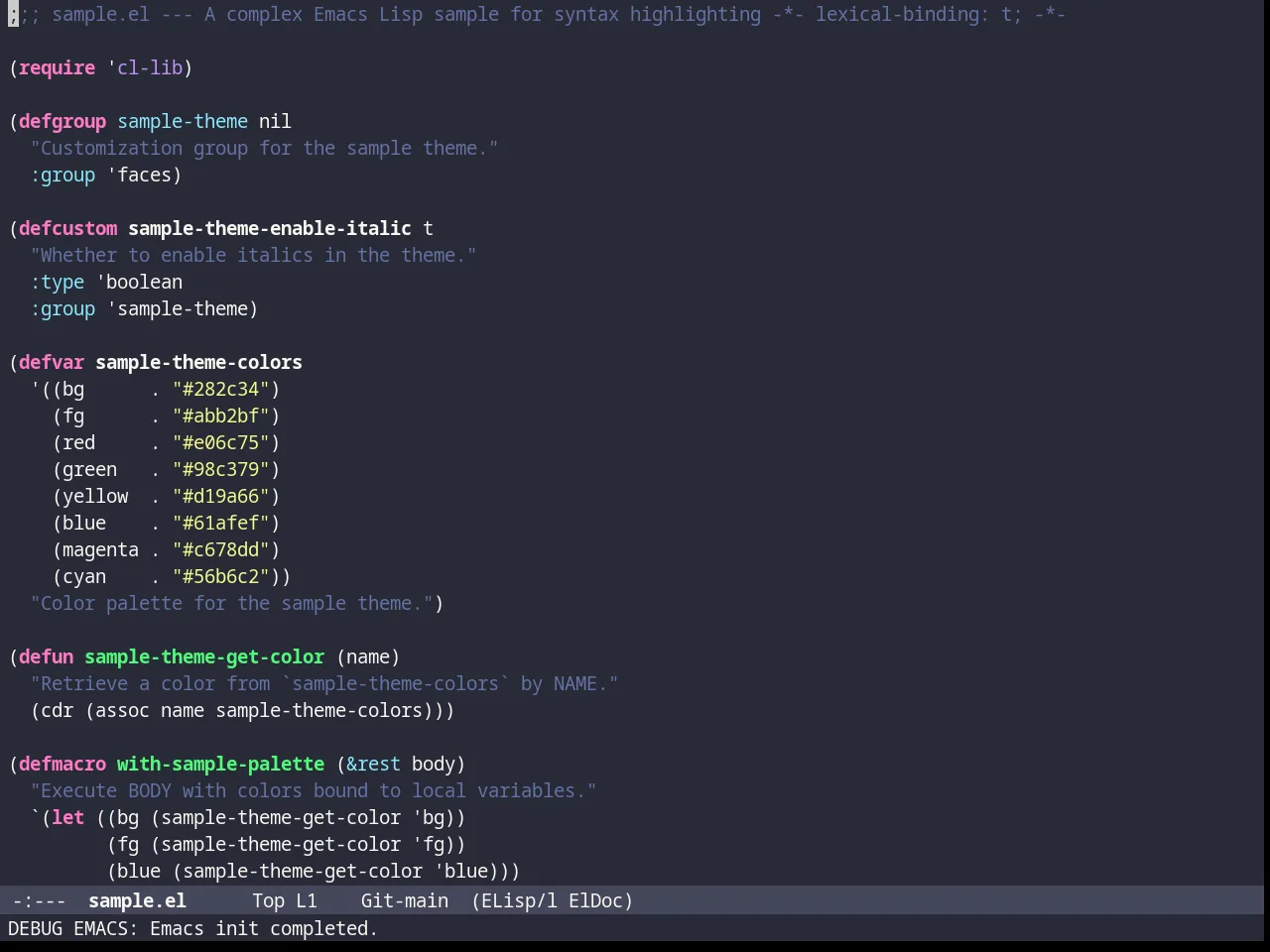 Darcula Theme in emacs-lisp-mode