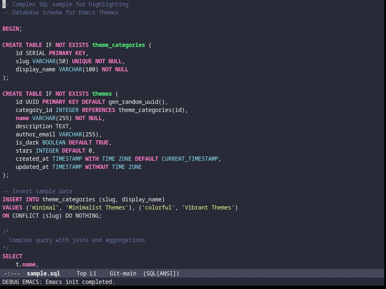Darcula Theme in sql-mode