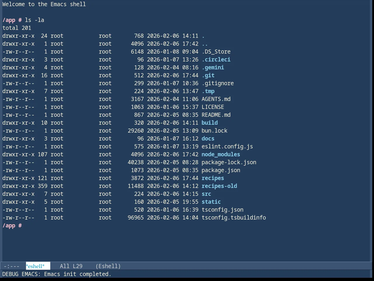 Dark Blue 2 Theme in eshell