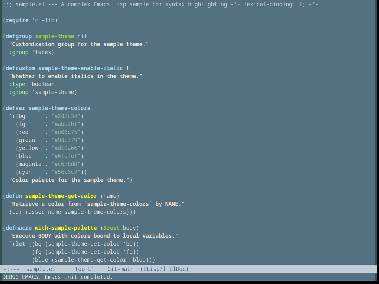 Dark Blue Theme in emacs-lisp-mode