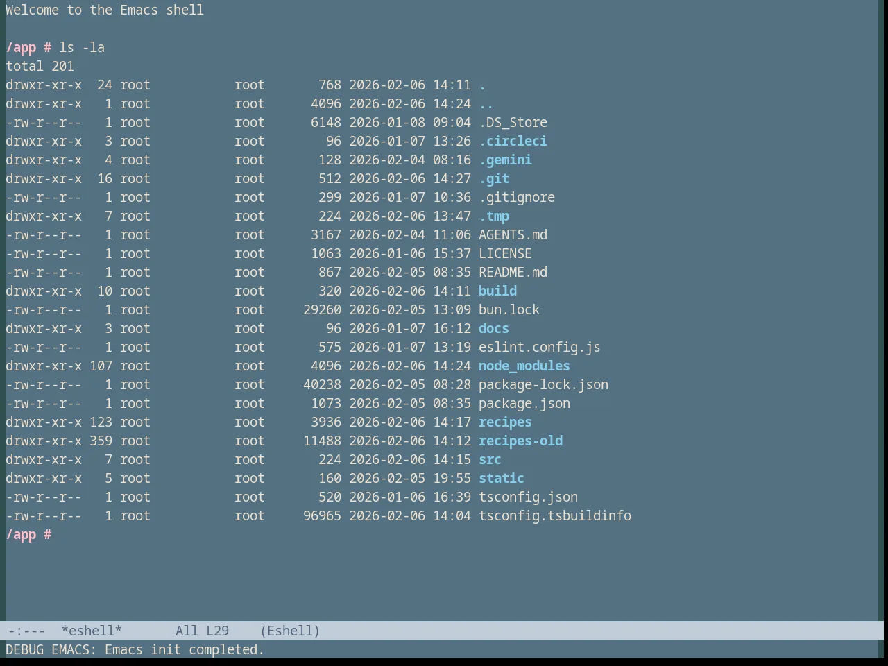 Dark Blue Theme in eshell