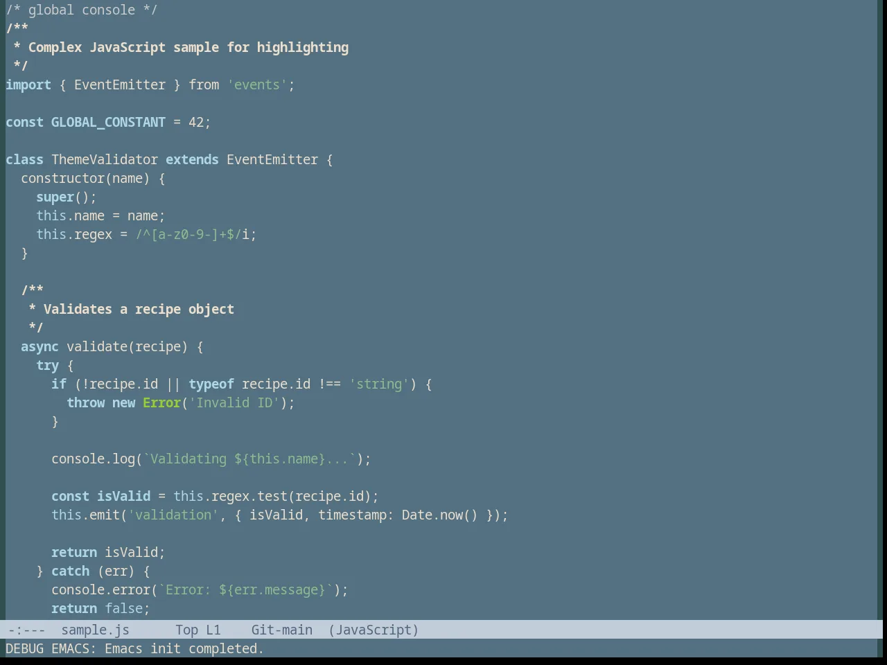 Dark Blue Theme in javascript-mode