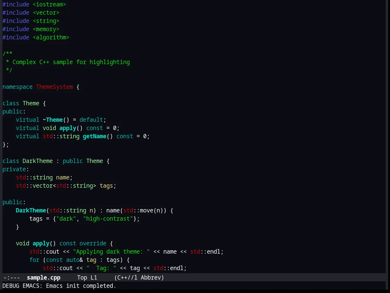 Dark Krystal Theme in c++-mode