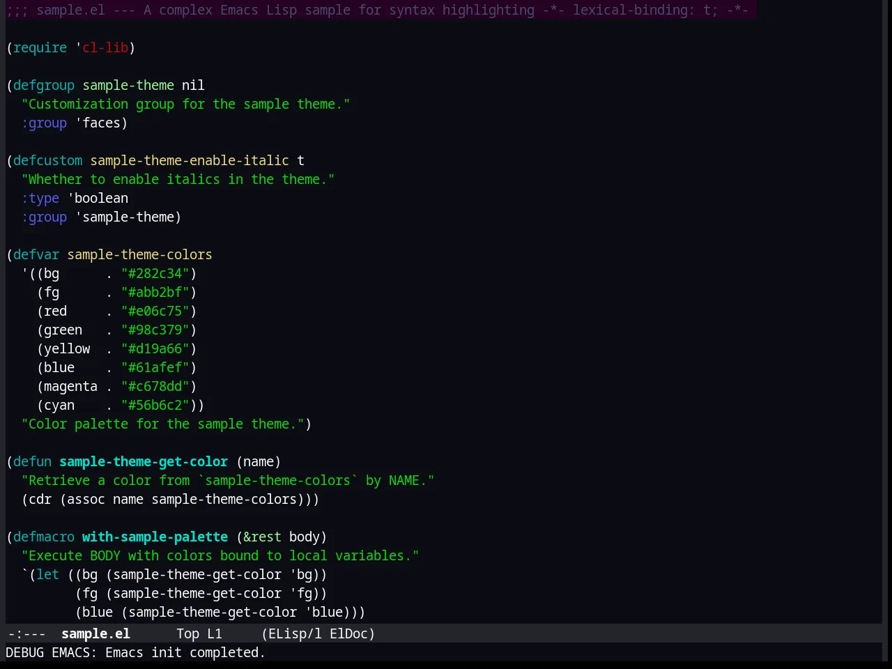 Dark Krystal Theme in emacs-lisp-mode