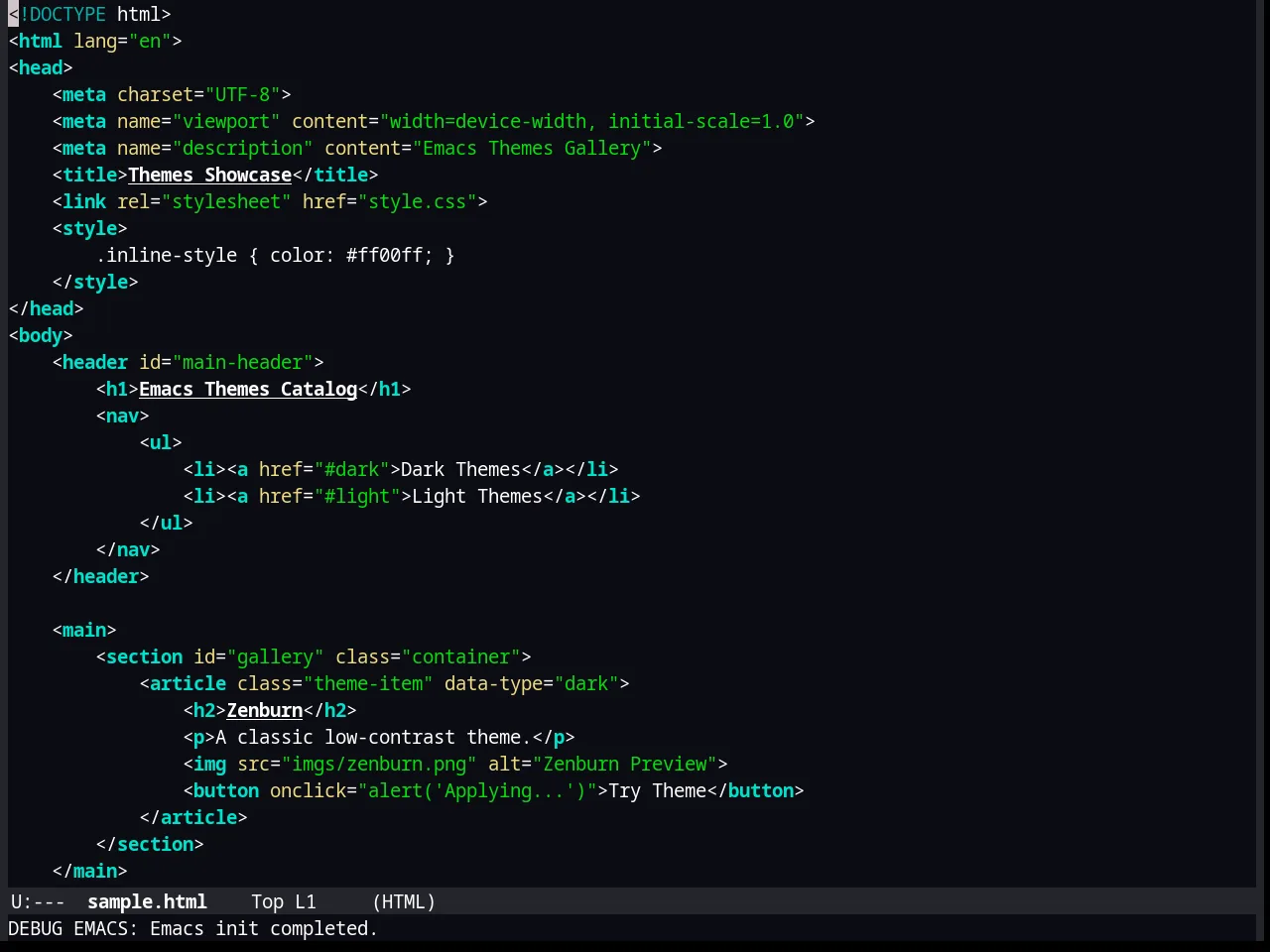 Dark Krystal Theme in html-mode