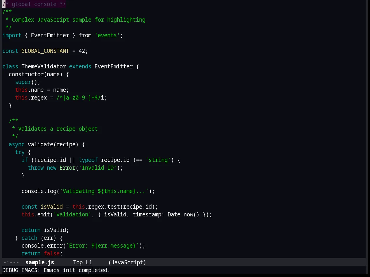 Dark Krystal Theme in javascript-mode