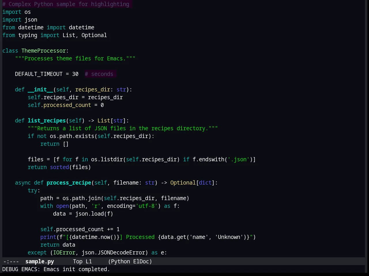 Dark Krystal Theme in python-mode