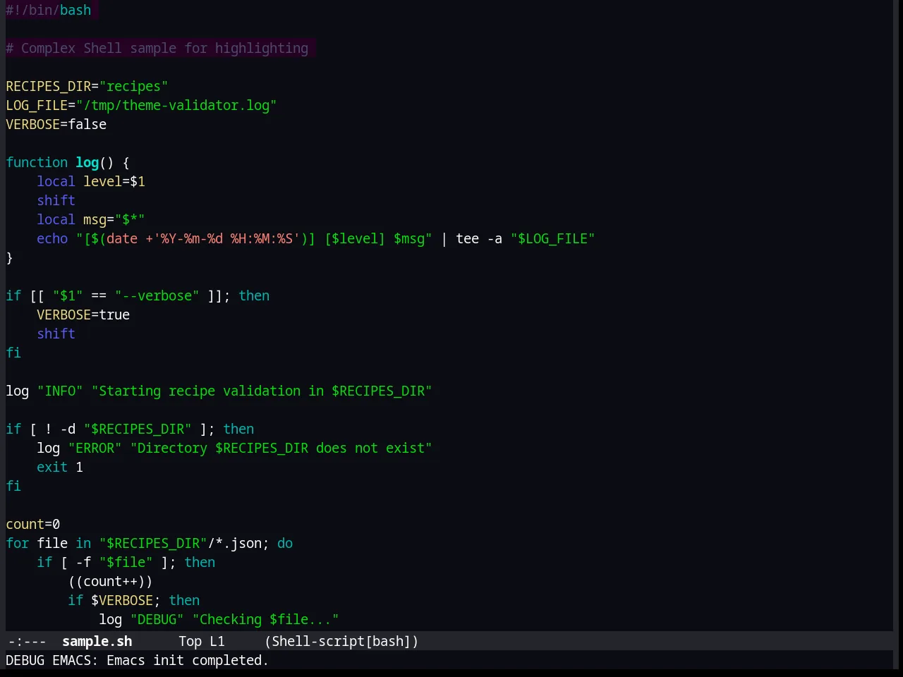 Dark Krystal Theme in sh-mode