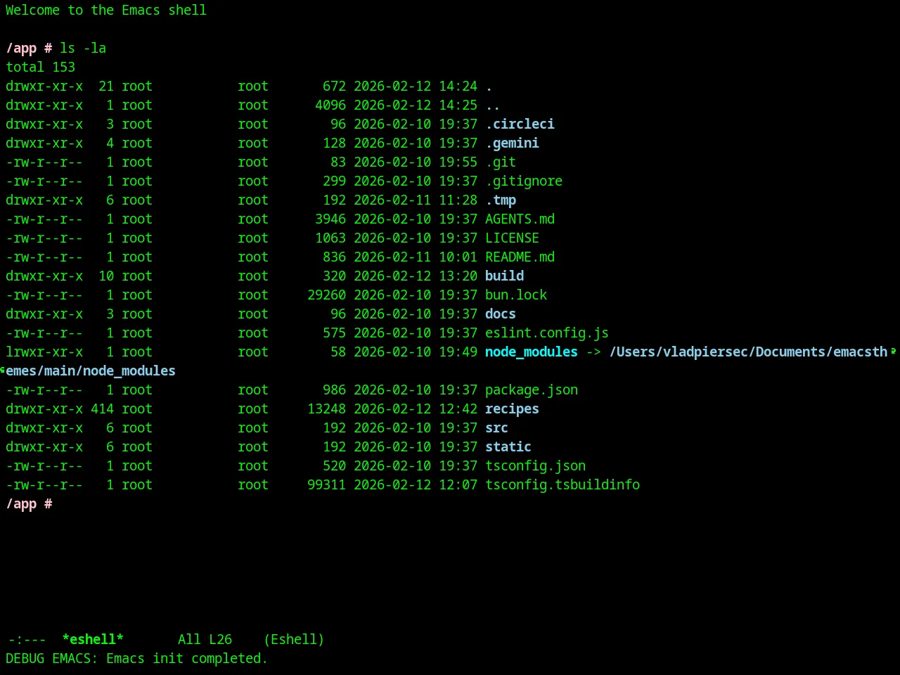 Dark Mint Theme in eshell