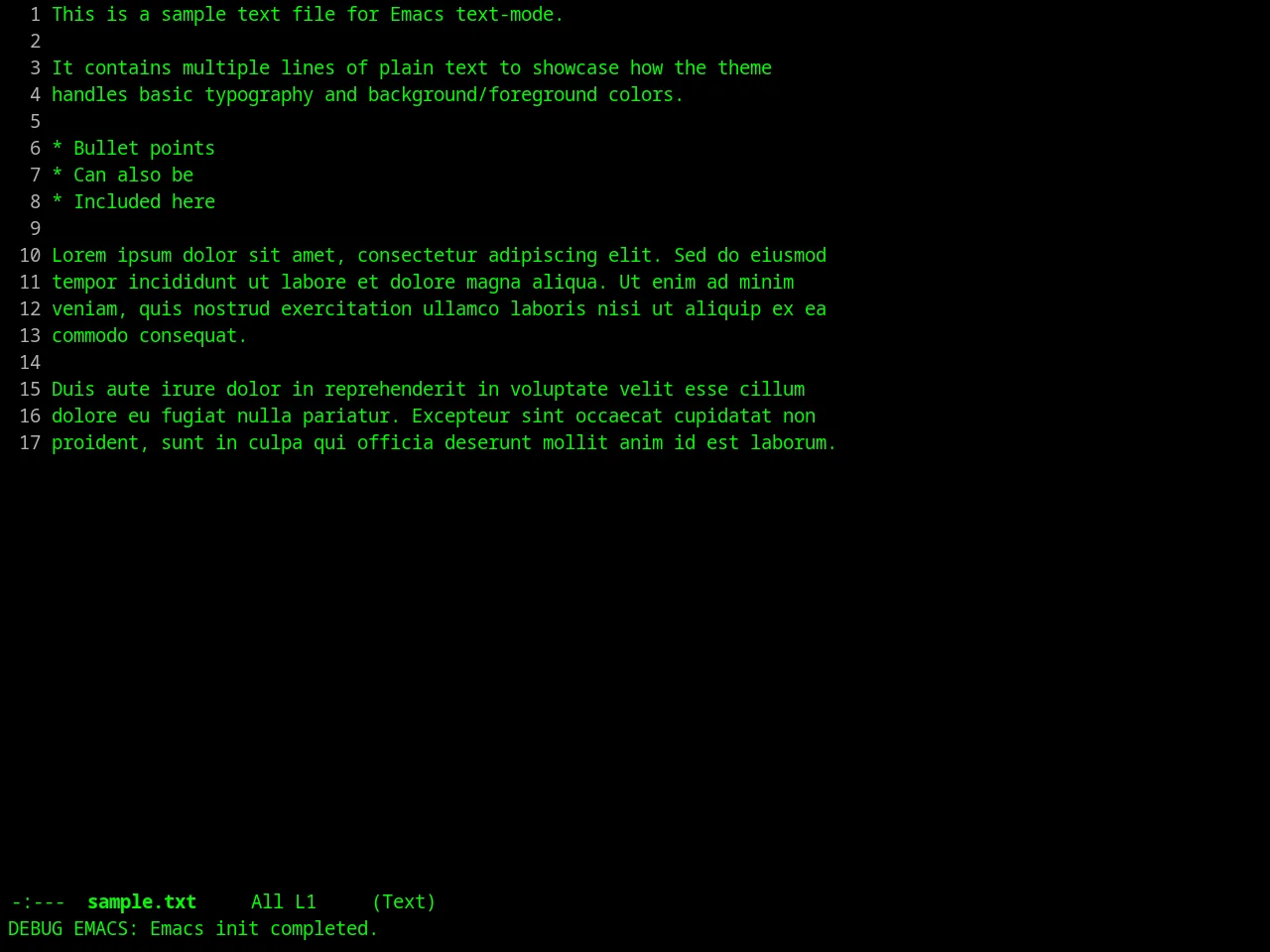 Dark Mint Theme in text-mode
