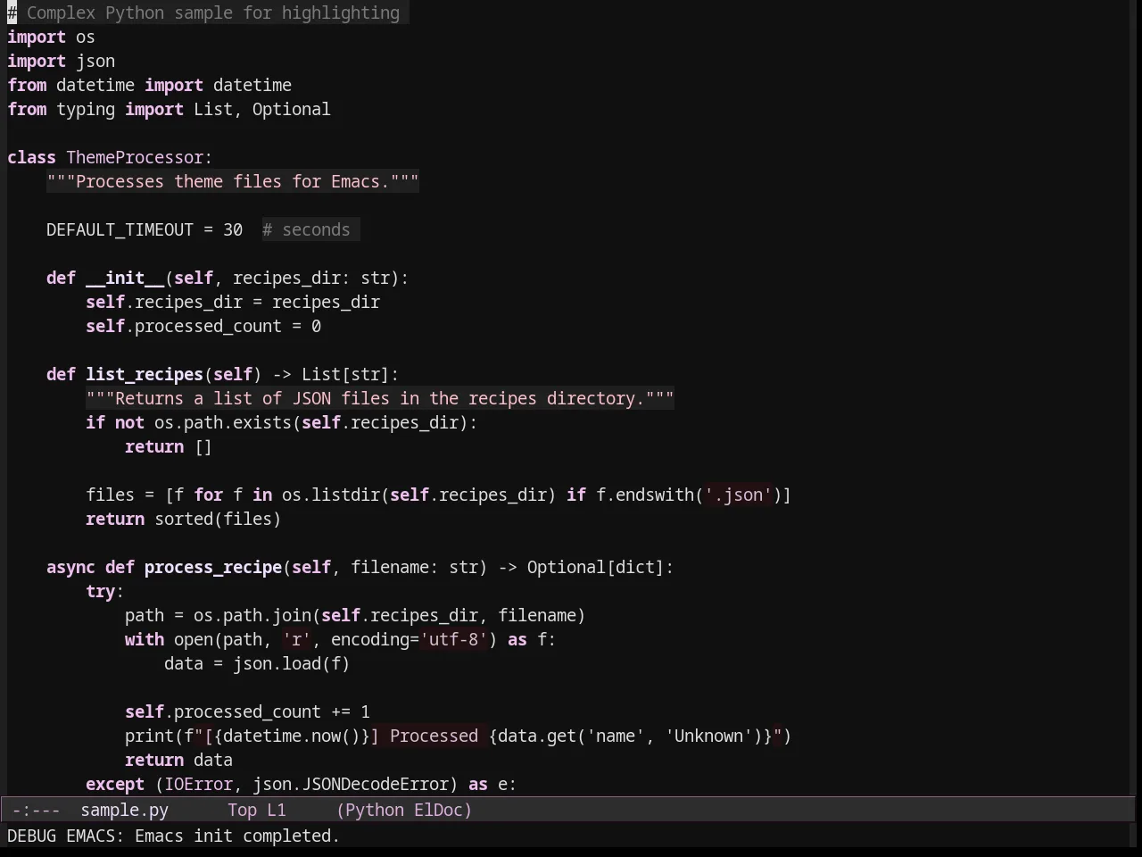 Dark Pink Theme in python-mode