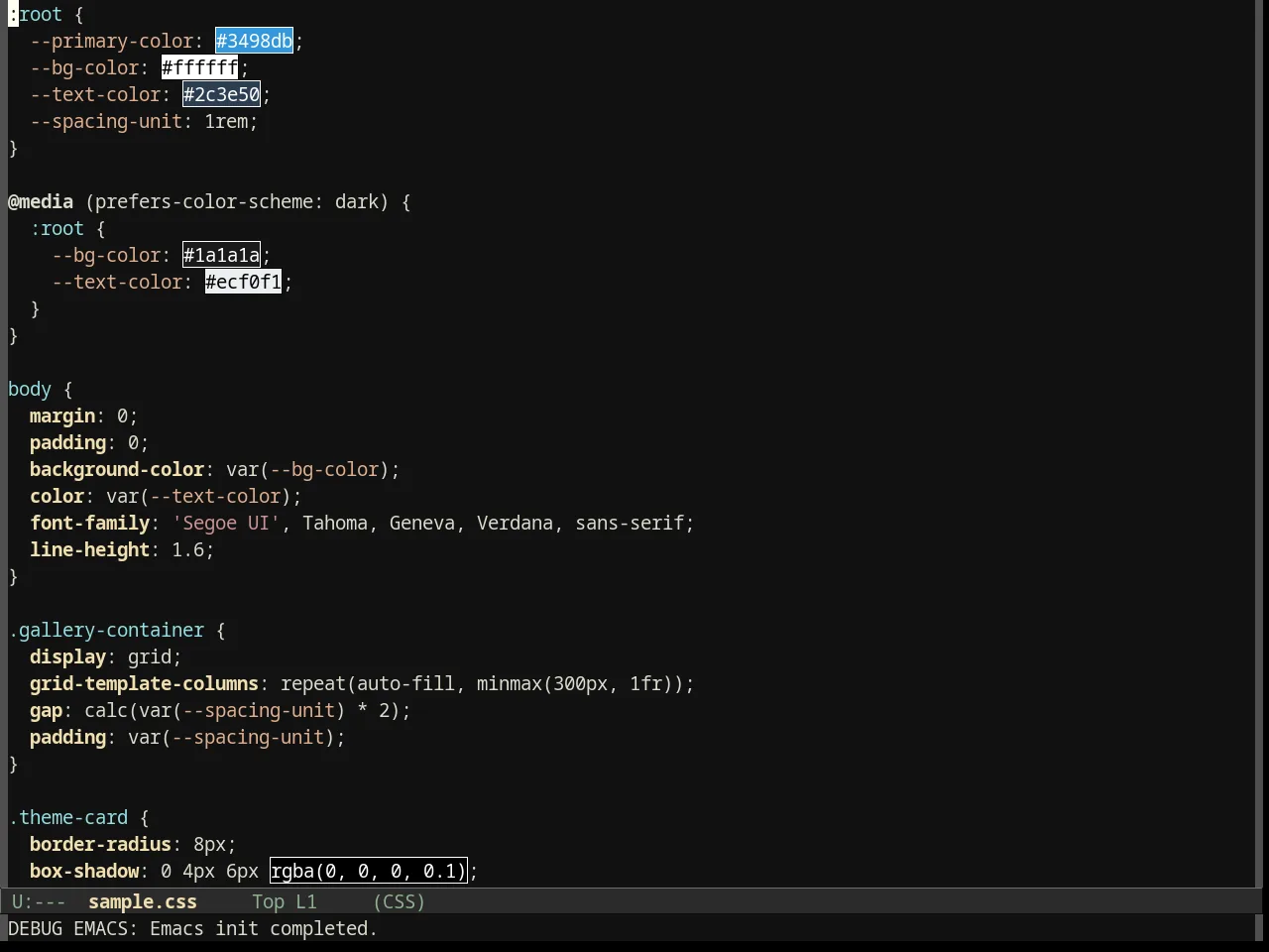 Darkburn Theme in css-mode
