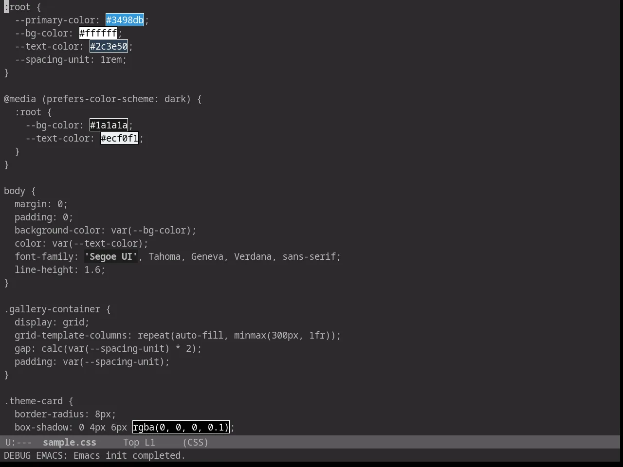 Darkless Theme in css-mode